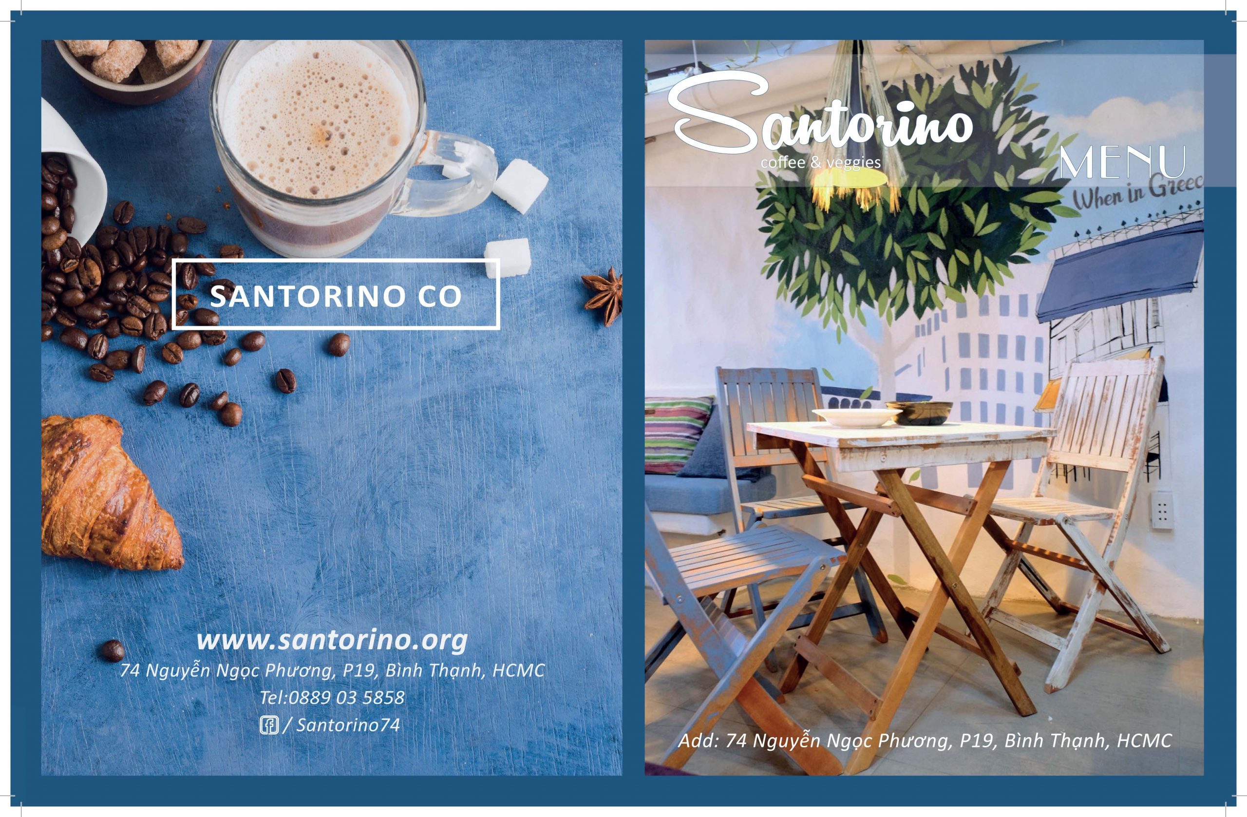 santorino coffee veggies food menu