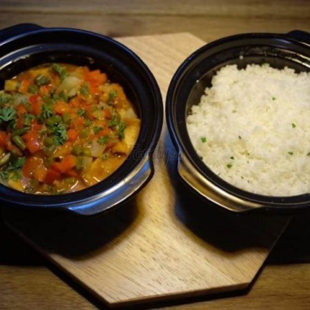 Tamarind Tofu served with rice