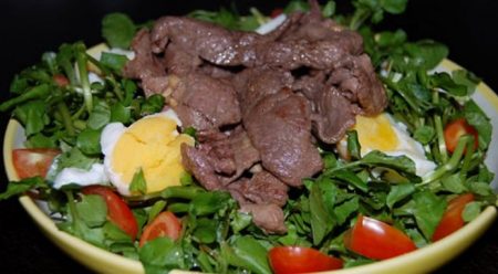 Xà lách xoong trộn thịt bò