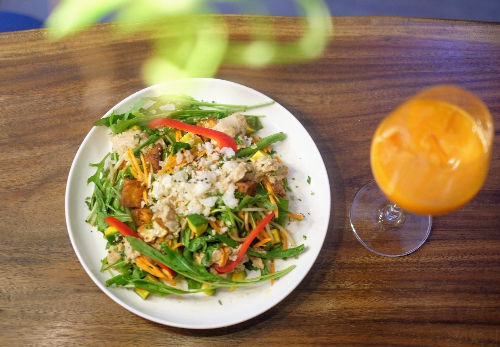 F6.1 Threenut Spinach rocket salad Vegan salad Santorino