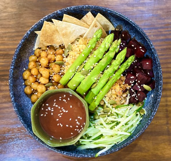 V3. Vegan bowl no.3 Harrisa Power Bowl - Tô hạt kê măng tây nướng