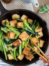 choy sum with garlic tofu