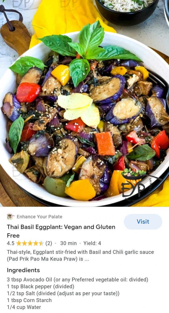 Cà tím xào húng quế - Eggplant Thai basil