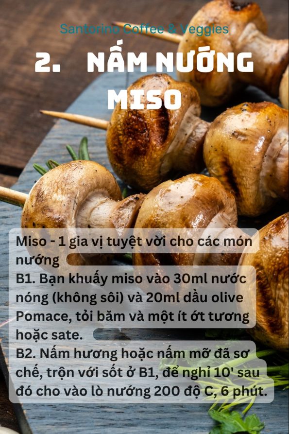 Nấm hương nướng tương Miso